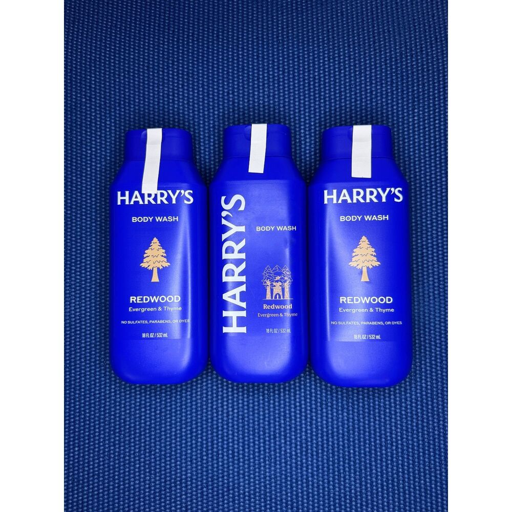 Harry's Redwood Body Wash Evergreen & Thyme 16oz Pack of 3 New